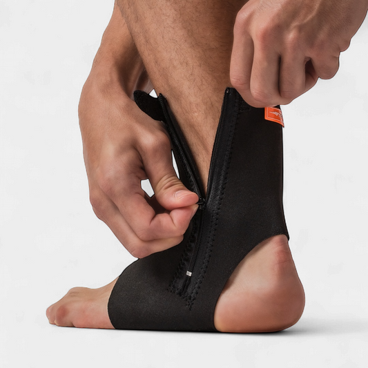 Tornozeleira com Zíper – Suporte Ortopédico para Entorses e Luxações
