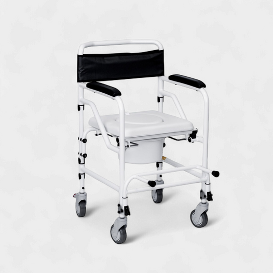 Cadeira de Banho Banho Flex | Alumínio Leve, Desmontável, Compacta com Coletor