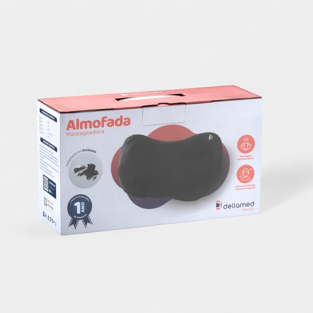 Dellamed Almofada Massageadora – Compacta, Ergonômica e com Aquecimento Inteligente