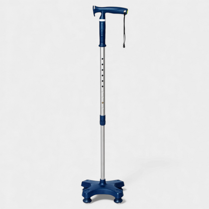 Bengala 4 pontas  tipo T com apoio Mercur para idosos