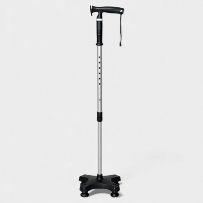 Bengala 4 pontas  tipo T com apoio Mercur para idosos