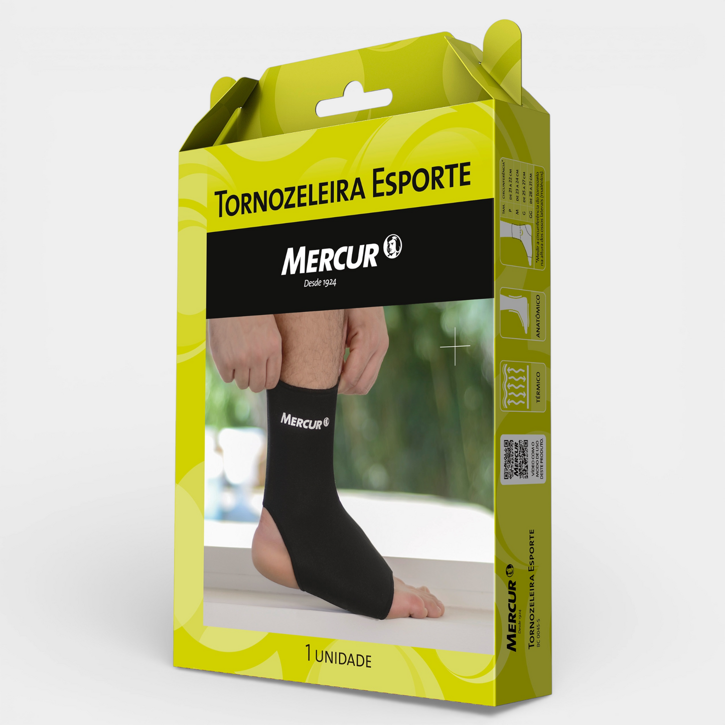 Tornozeleira esporte Mercur com suporte e conforto