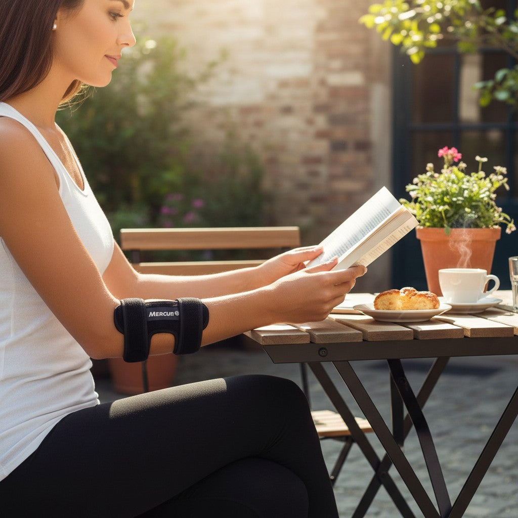 Cotoveleira para Tennis Elbow Mercur Dupla Bilateral